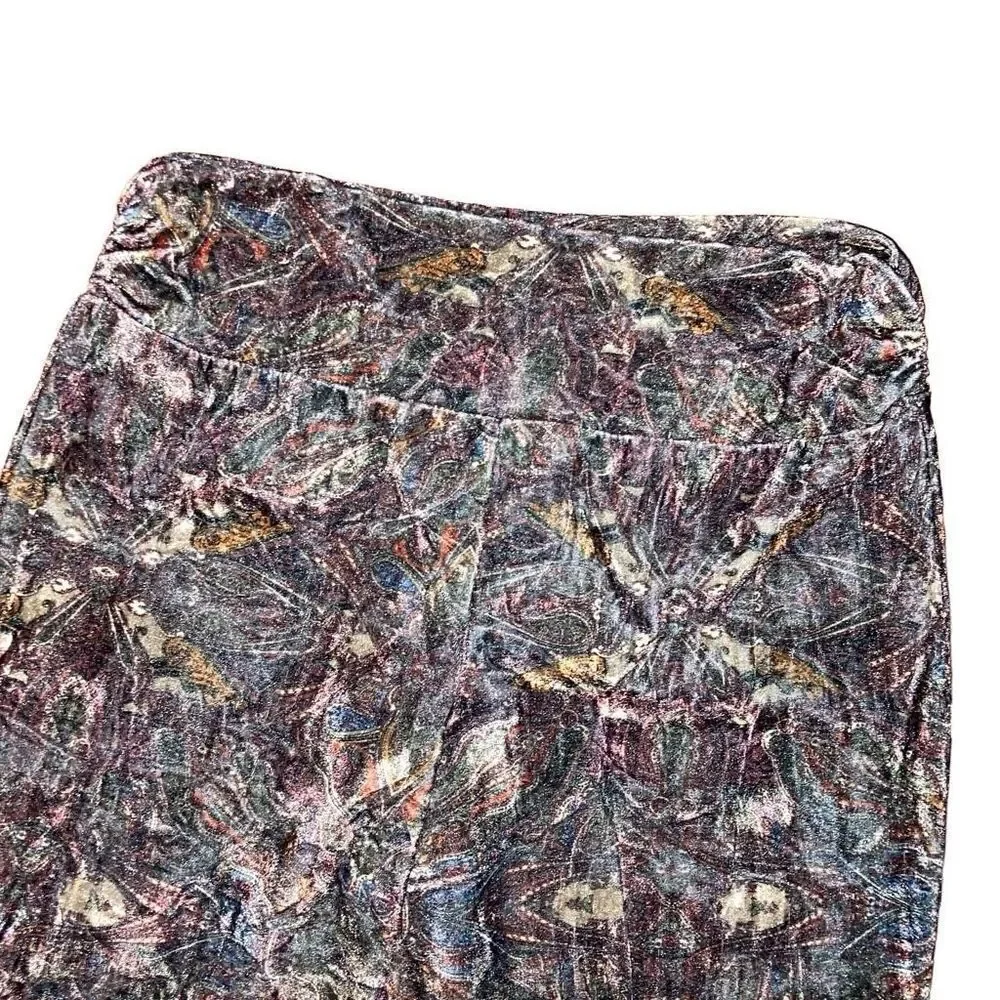 Earthbound Trading Co Size Medium High Waisted Velvet Bohemian Flare Leg Pants - Picture 3 of 5